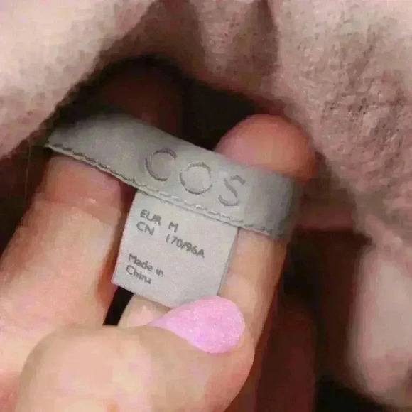 COS Pink 60s Style Mock Neck Wool Three Quarter Sleeve Sweater Women Small - Picture 9 of 10